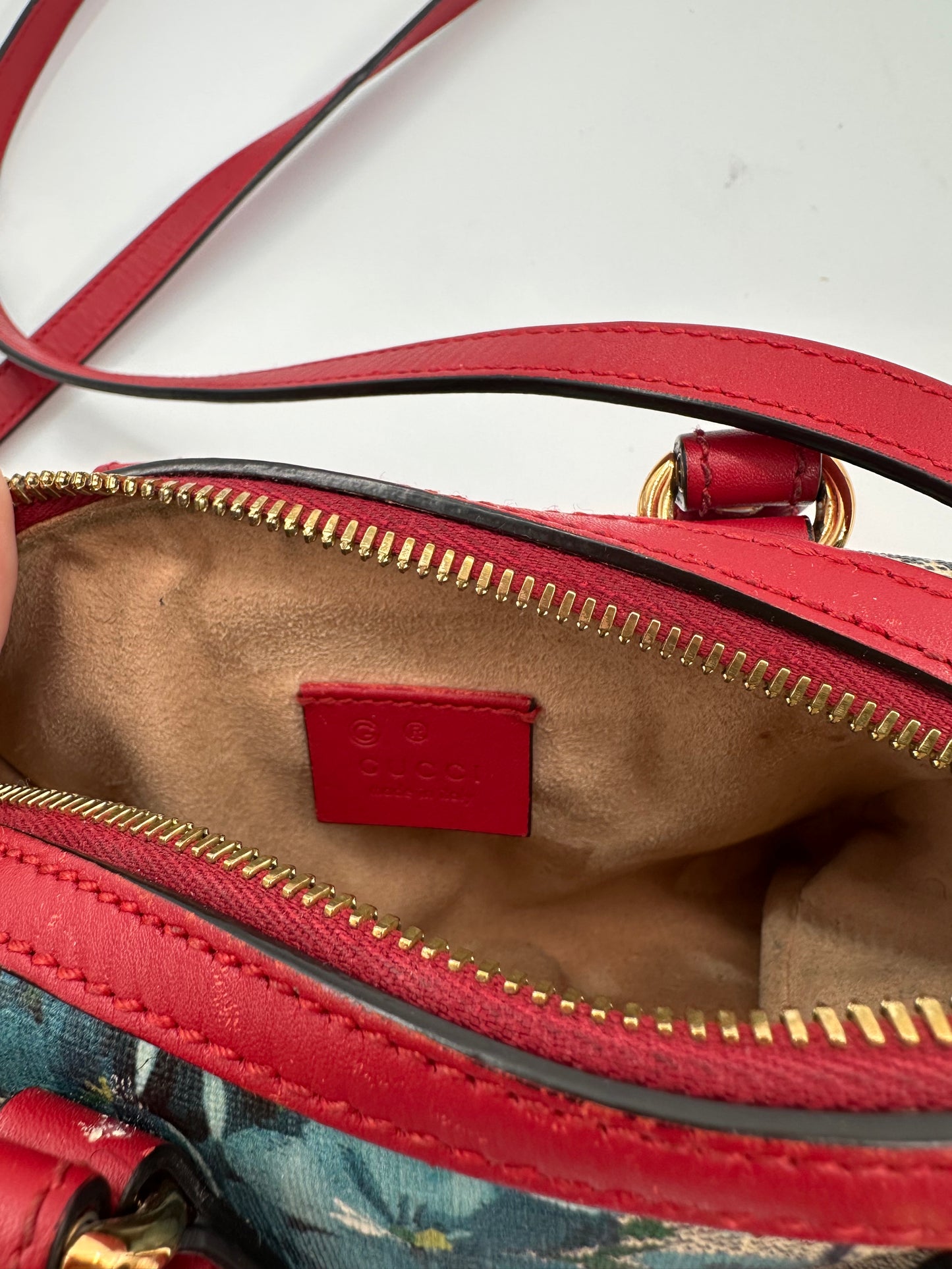 Gucci GG Supreme Blooms Mini Boston Crossbody Bag