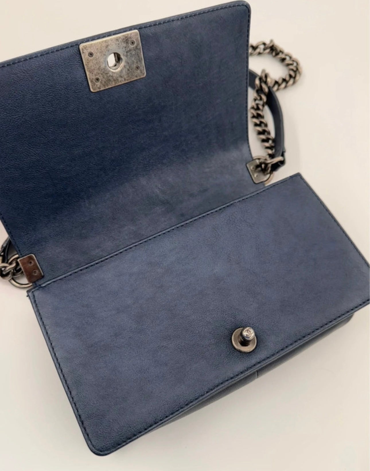 Chanel Medium Navy Caviar Boy Bag