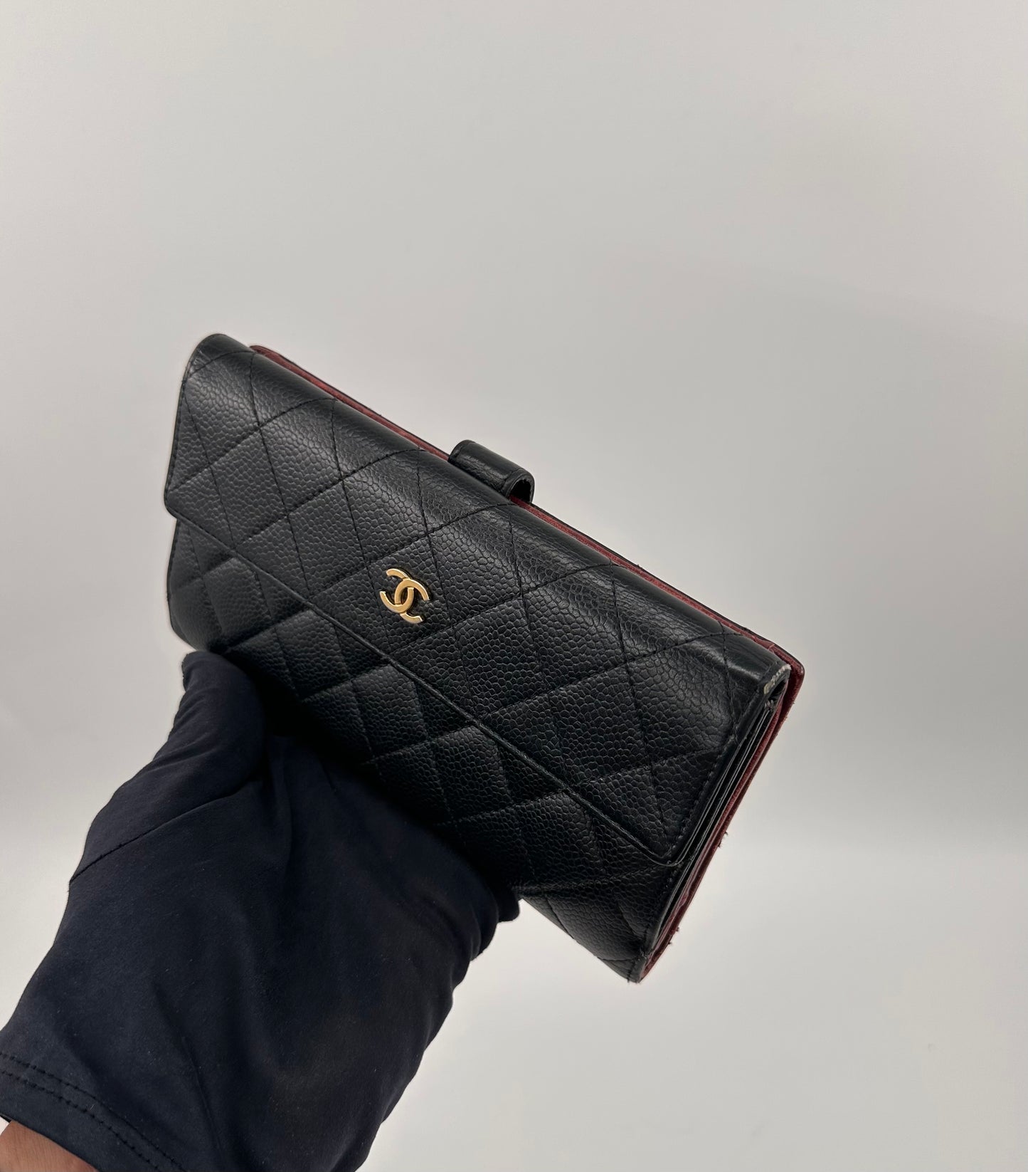 Chanel Matelasse Caviar Leather Long Wallet