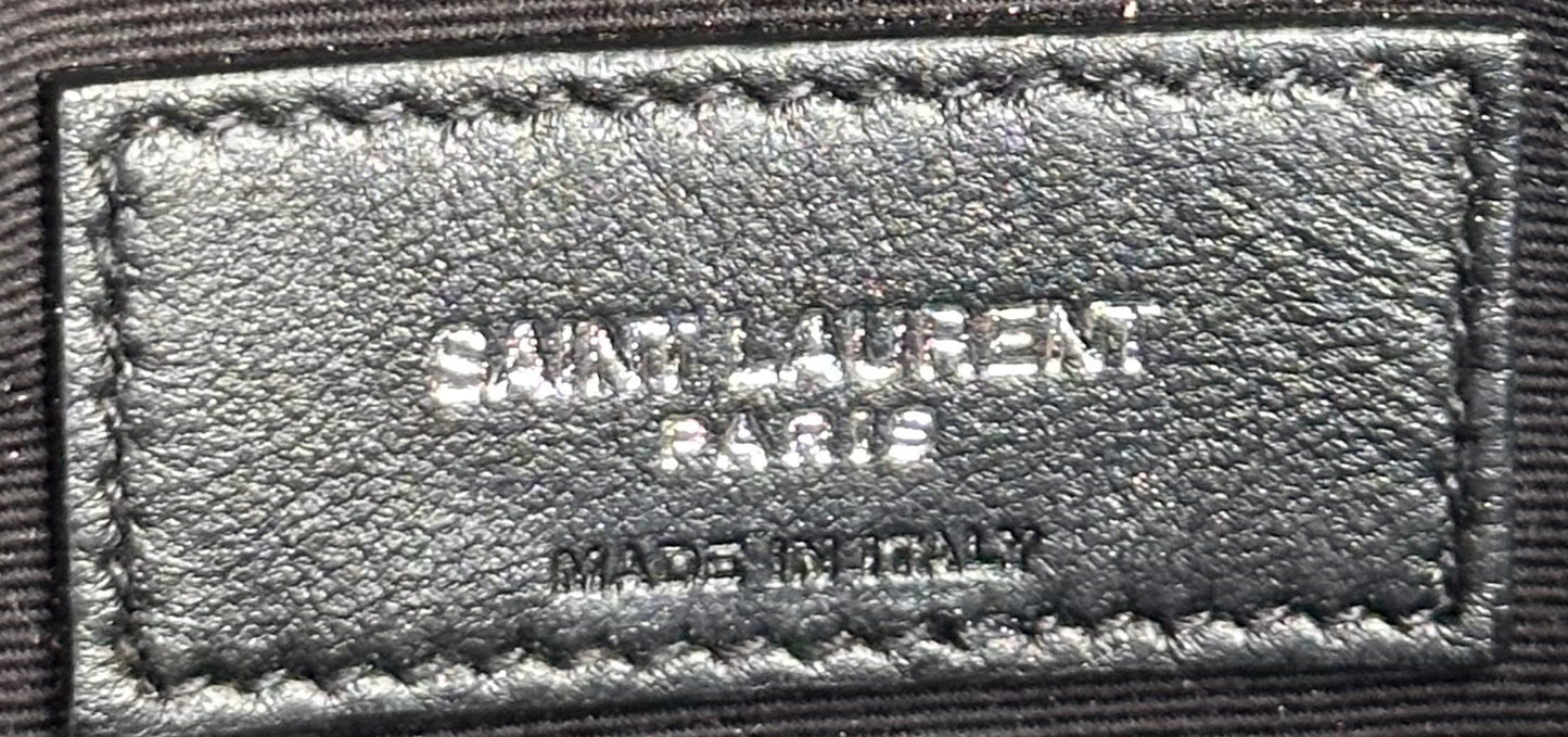 Saint Laurent Uptown Crocodile Effect Leather Pouch