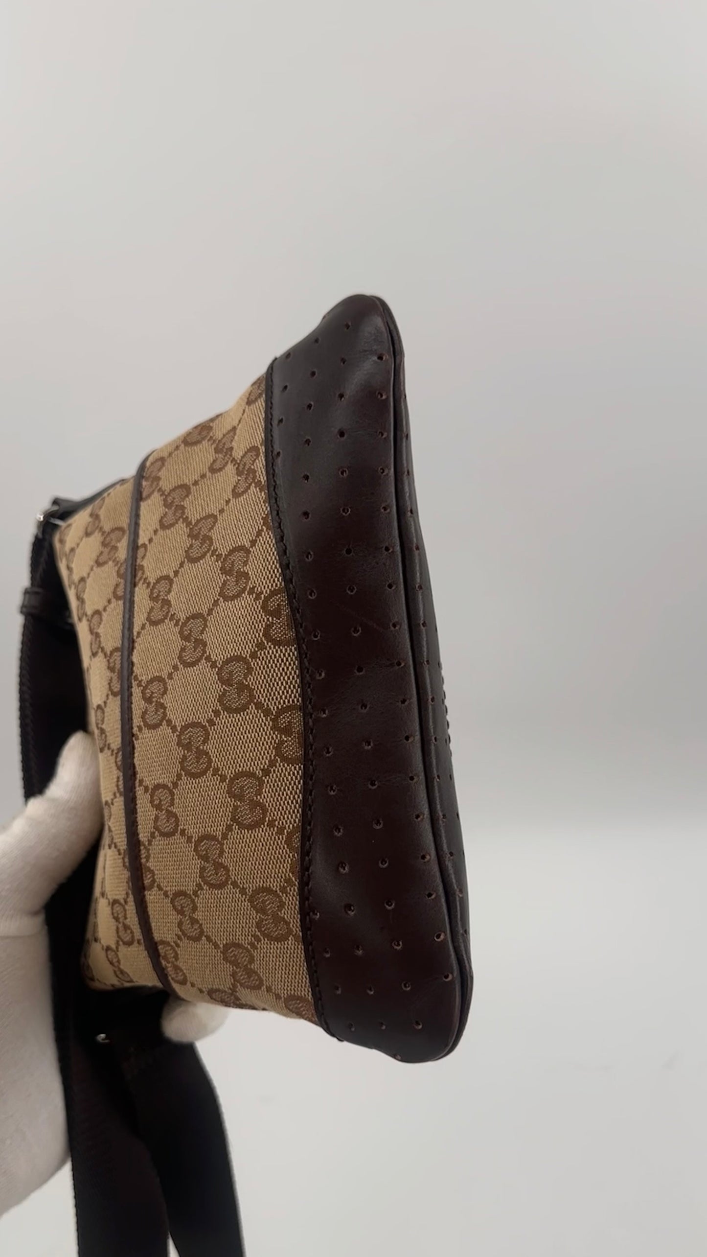 Gucci GG canvas perforated Messenger bag