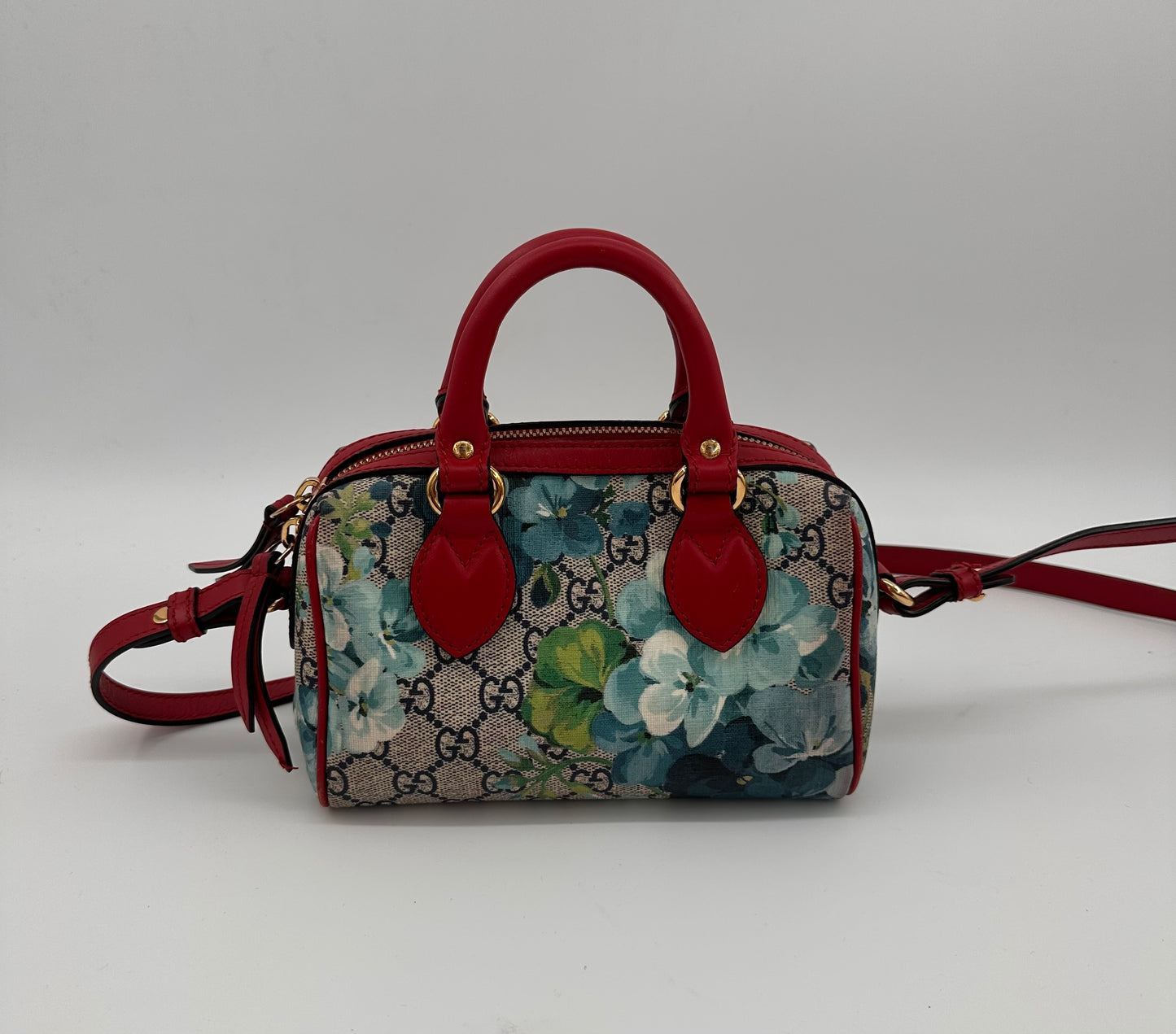 Gucci GG Supreme Blooms Mini Boston Crossbody Bag