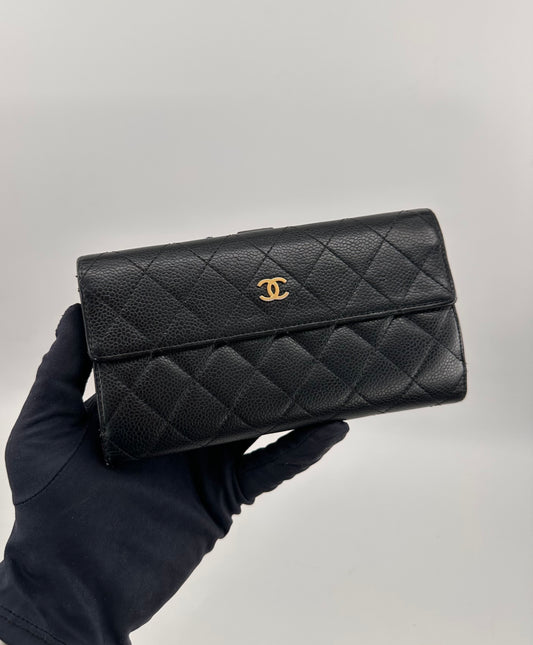 Chanel Matelasse Caviar Leather Long Wallet