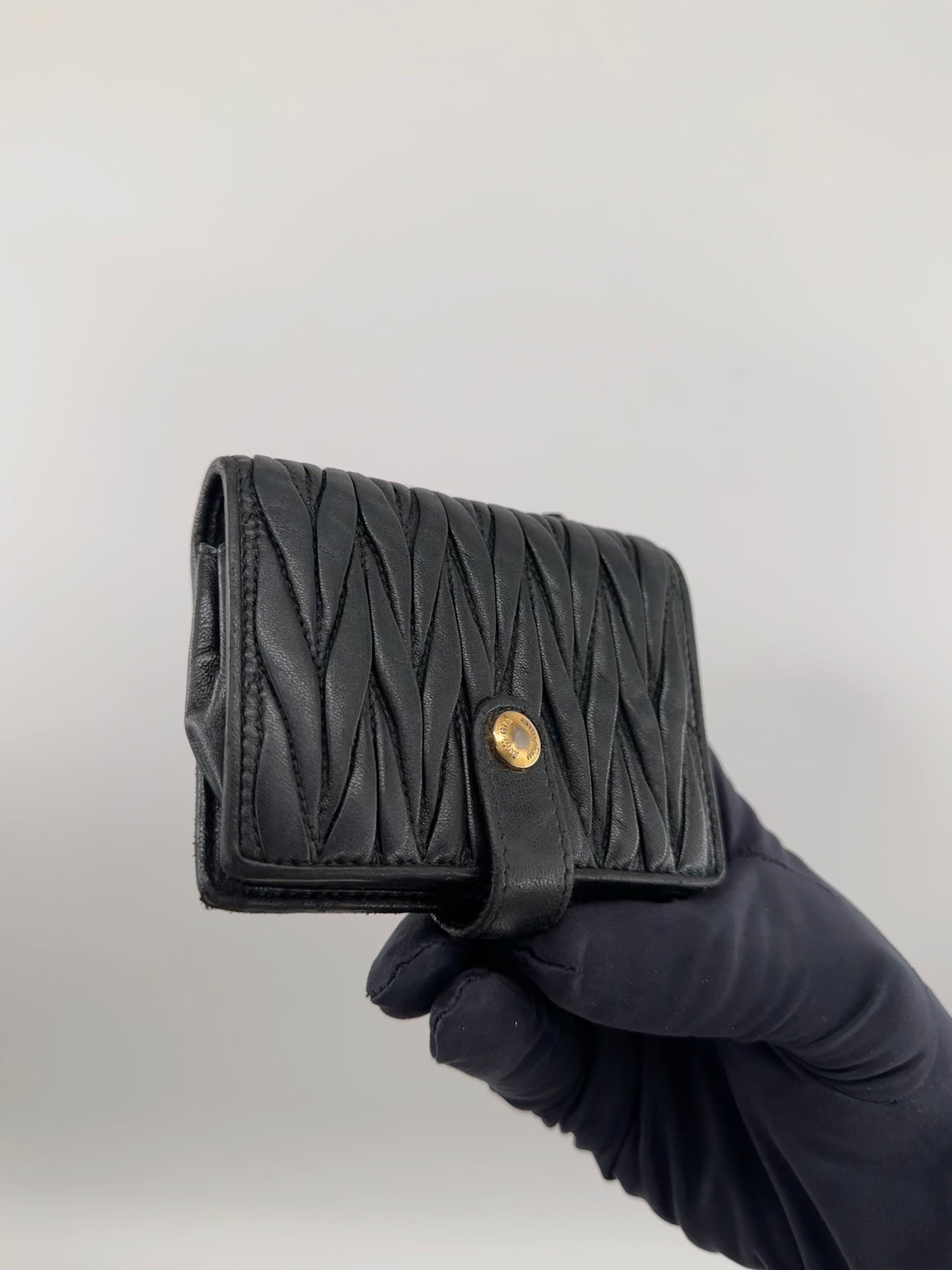 Miu Miu Small Matelassé Nappa Leather Wallet
