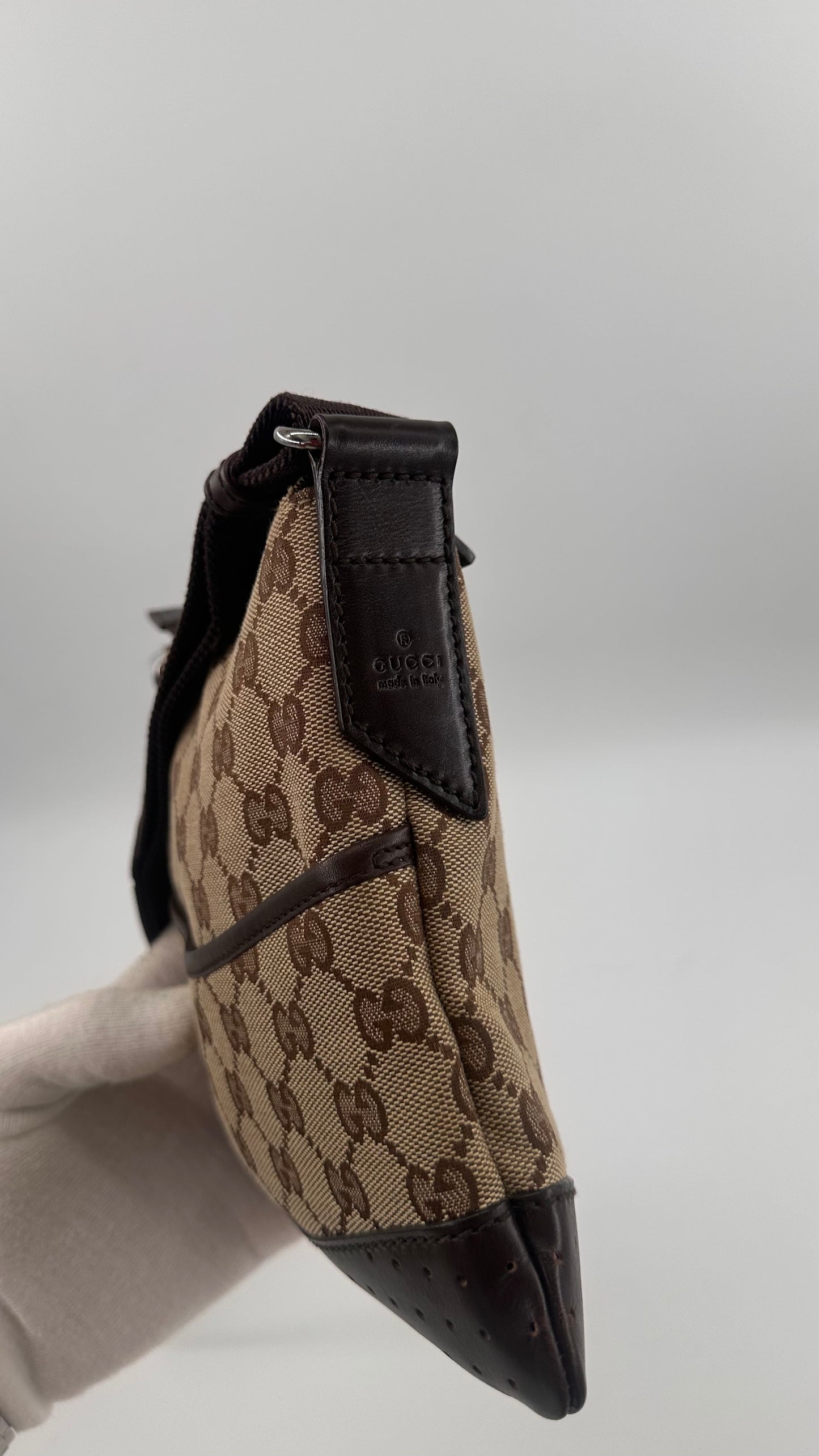 Gucci GG canvas perforated Messenger bag