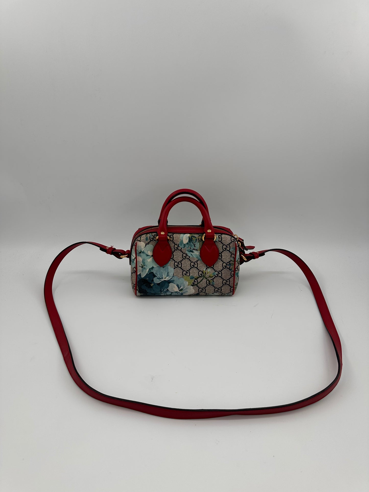 Gucci GG Supreme Blooms Mini Boston Crossbody Bag