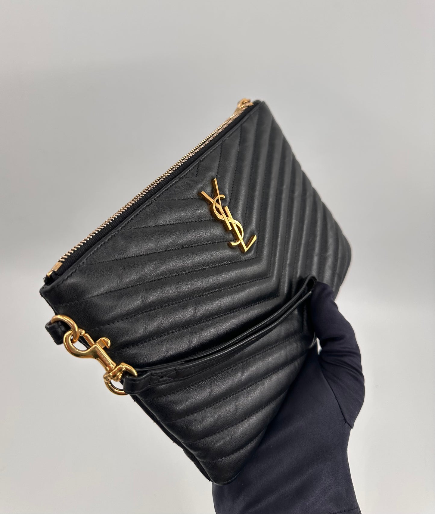 Saint Laurent Quilted Clutch Pouch