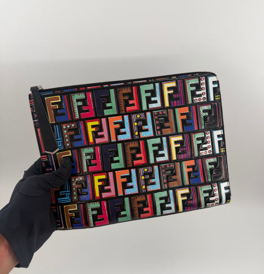 Fendi multicolor FF clutch