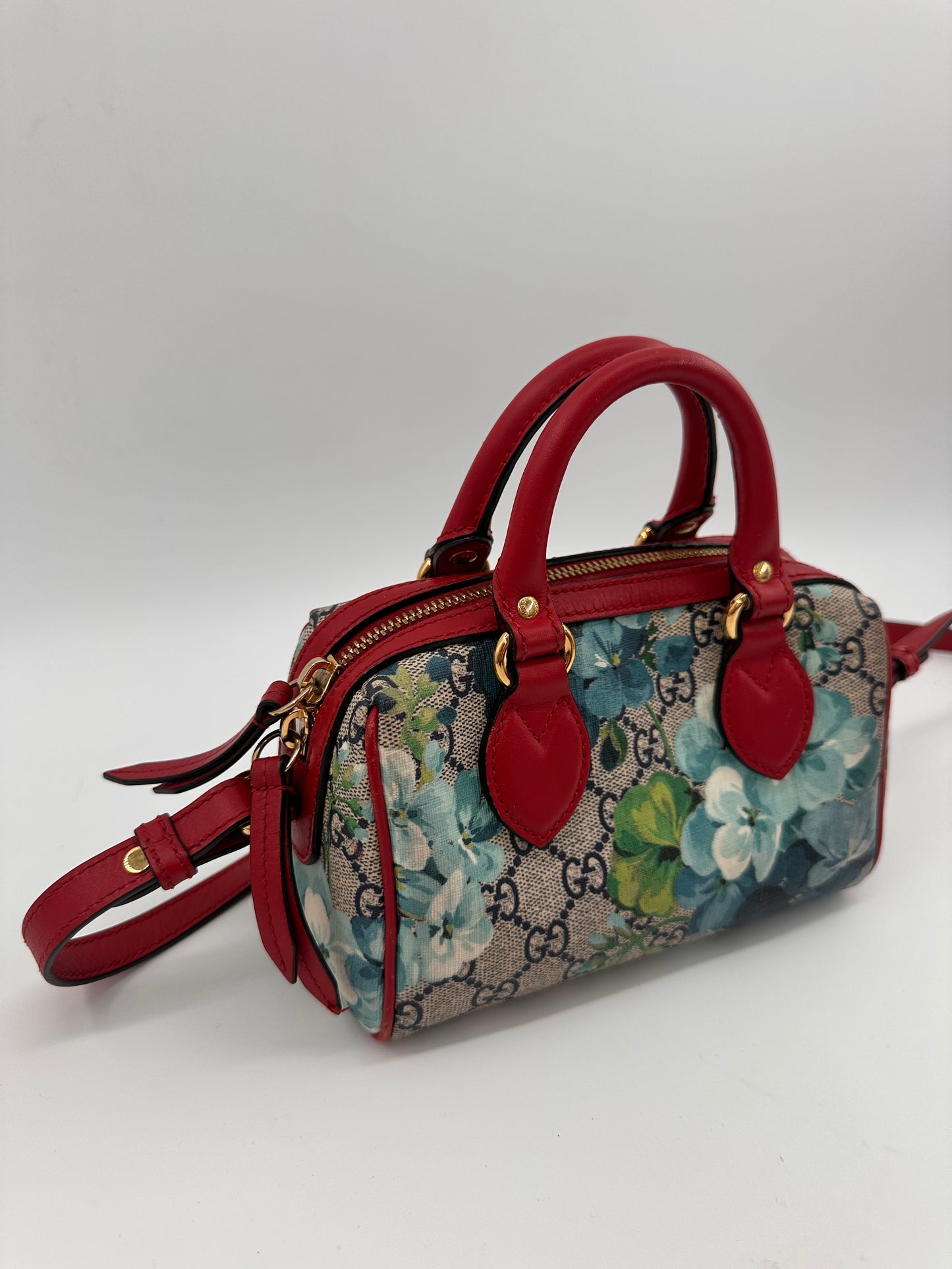 Gucci GG Supreme Blooms Mini Boston Crossbody Bag