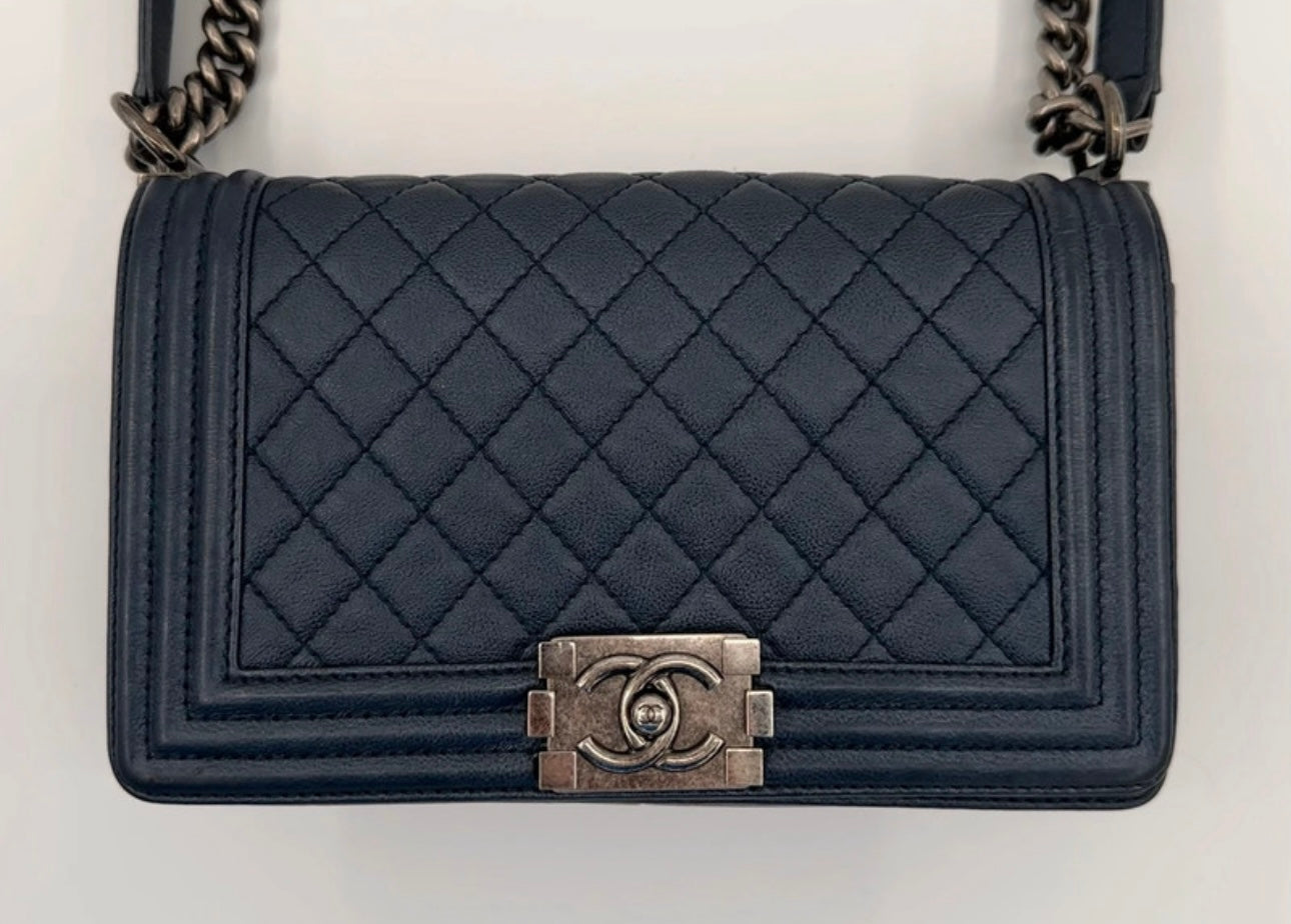 Chanel Medium Navy Caviar Boy Bag