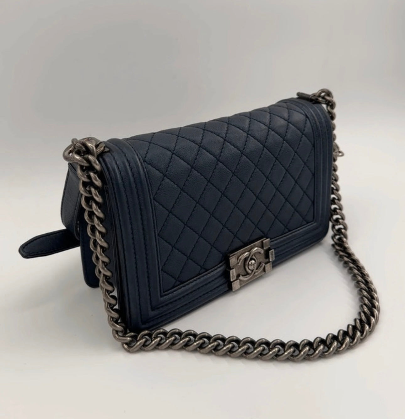 Chanel Medium Navy Caviar Boy Bag
