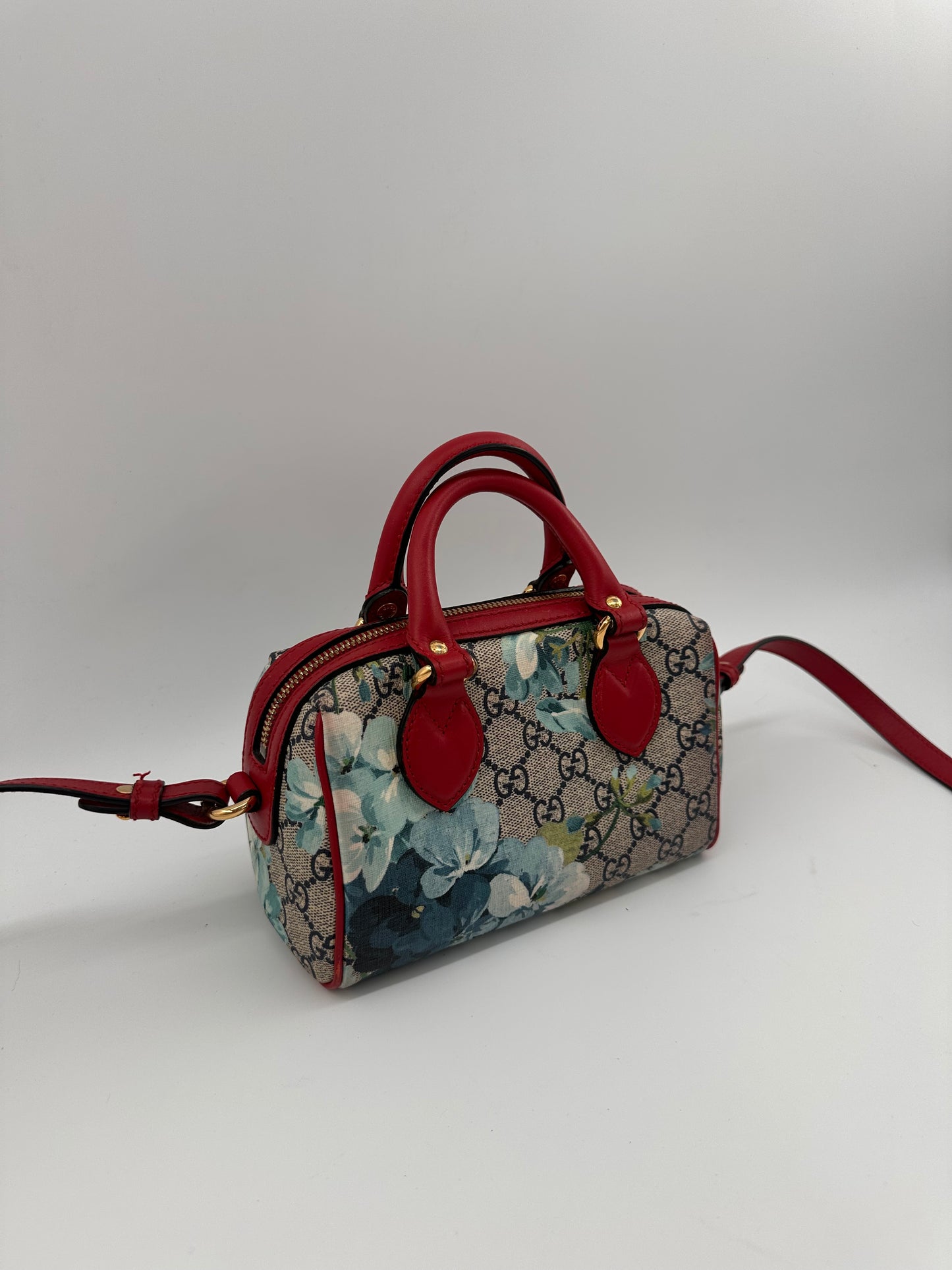 Gucci GG Supreme Blooms Mini Boston Crossbody Bag