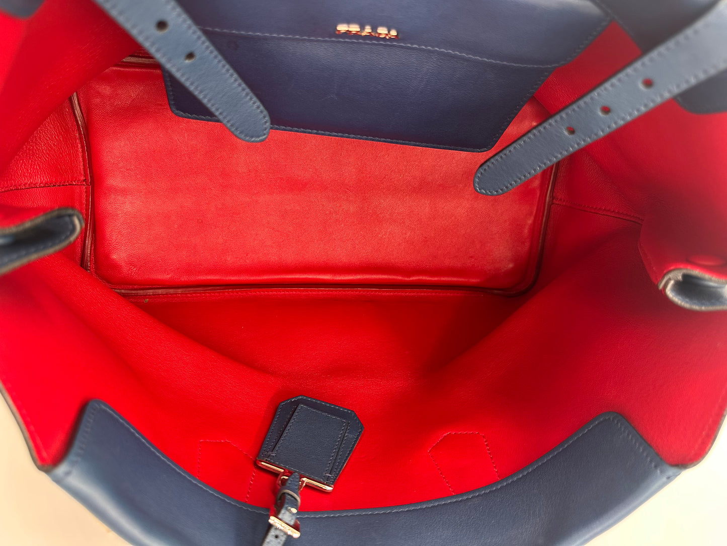 Prada Bluette City Calf Leather Tote Bag