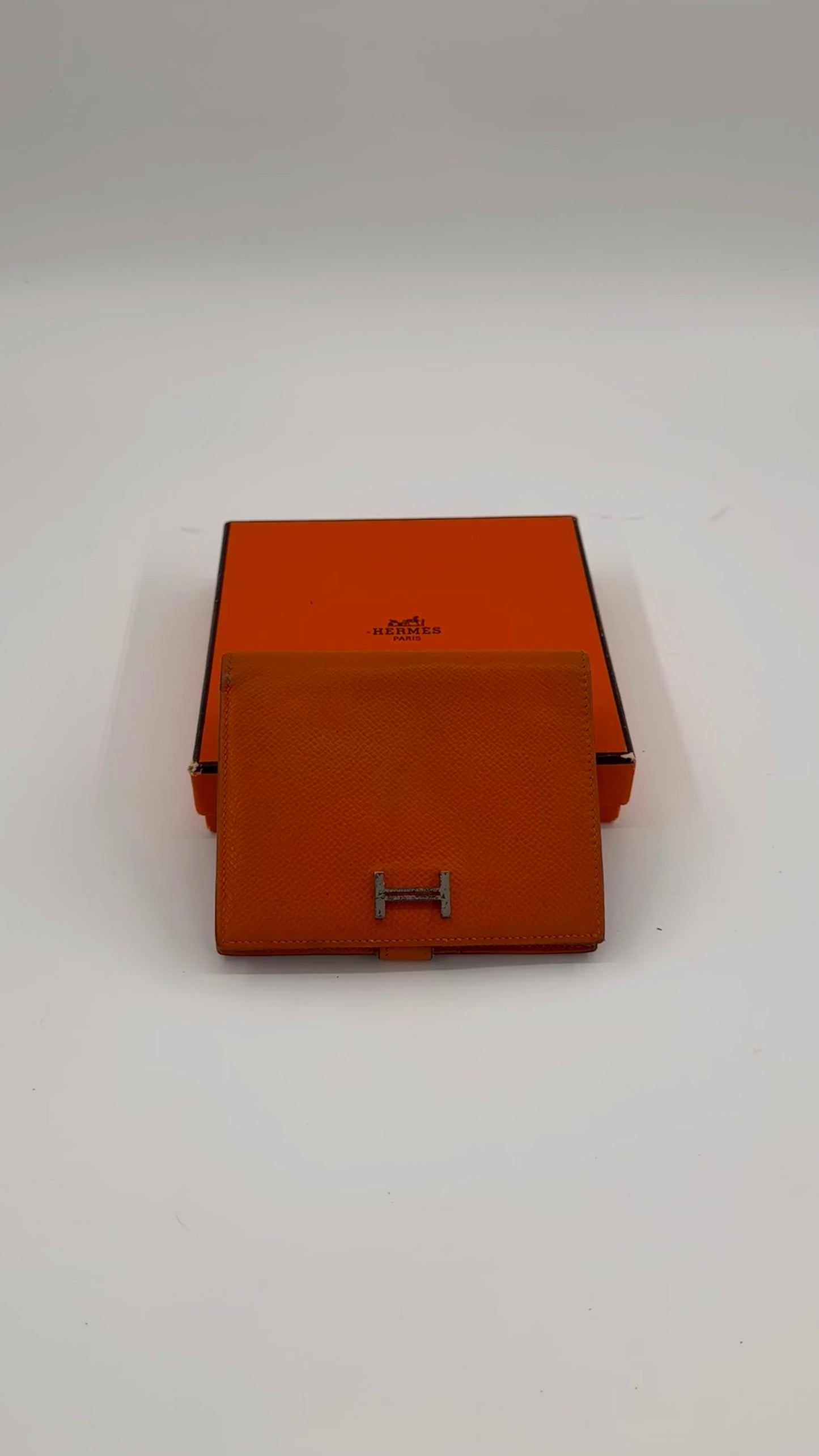 Hermés orange Epsom leather Bearn Wallet