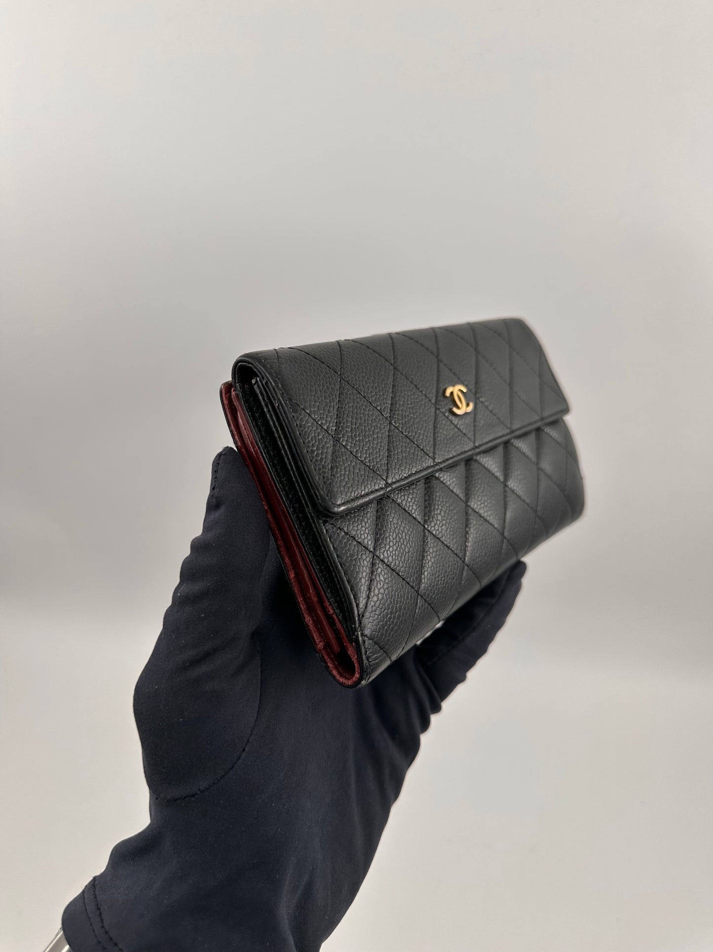 Chanel Matelasse Caviar Leather Long Wallet