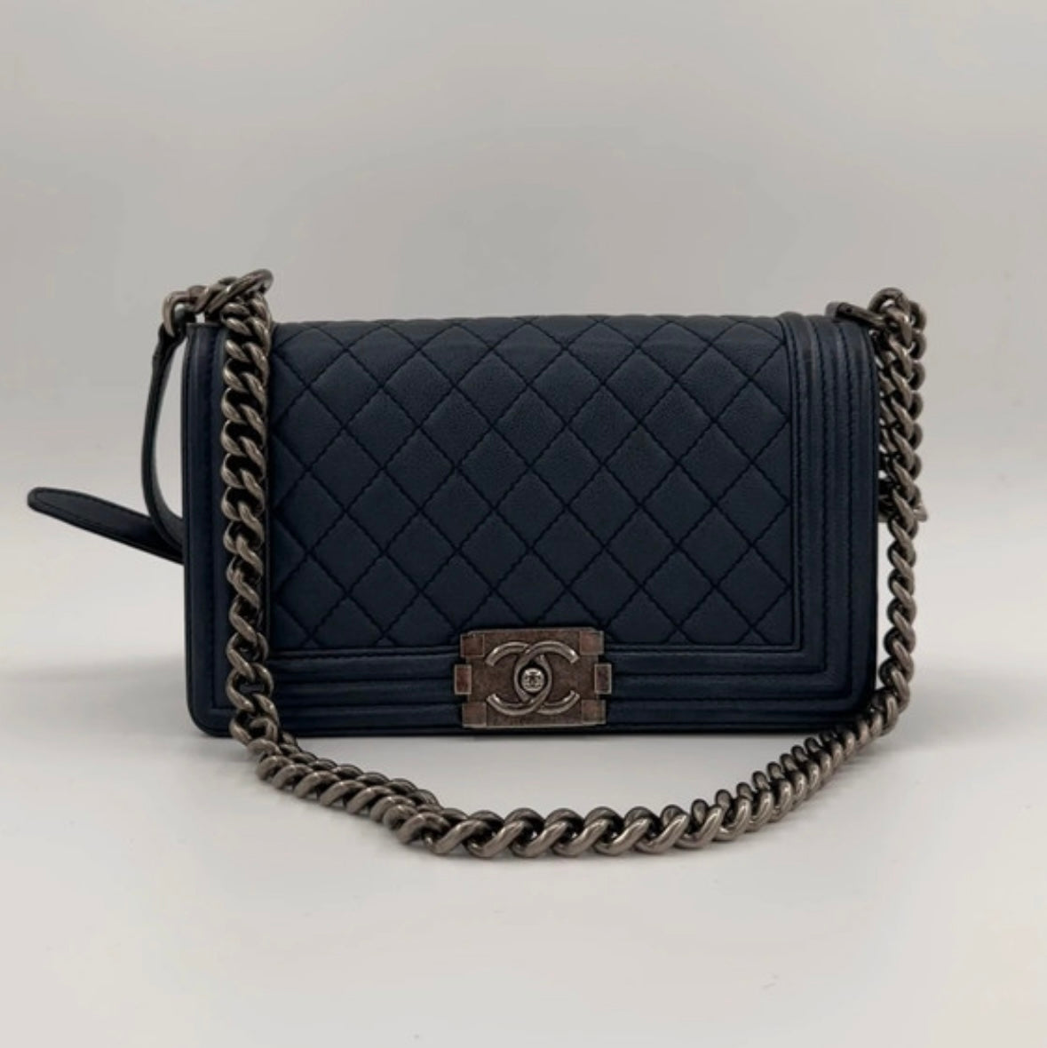Chanel Medium Navy Caviar Boy Bag