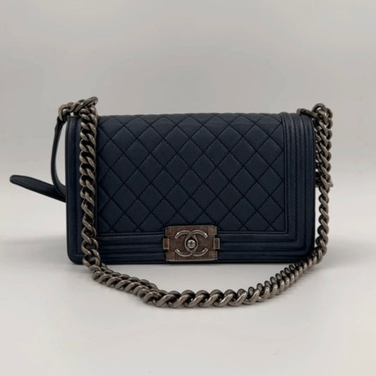 Chanel Medium Navy Caviar Boy Bag